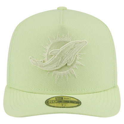 Miami Dolphins New Era Color Pack A-Frame 59FIFTY Fitted Hat - Light Green outlet