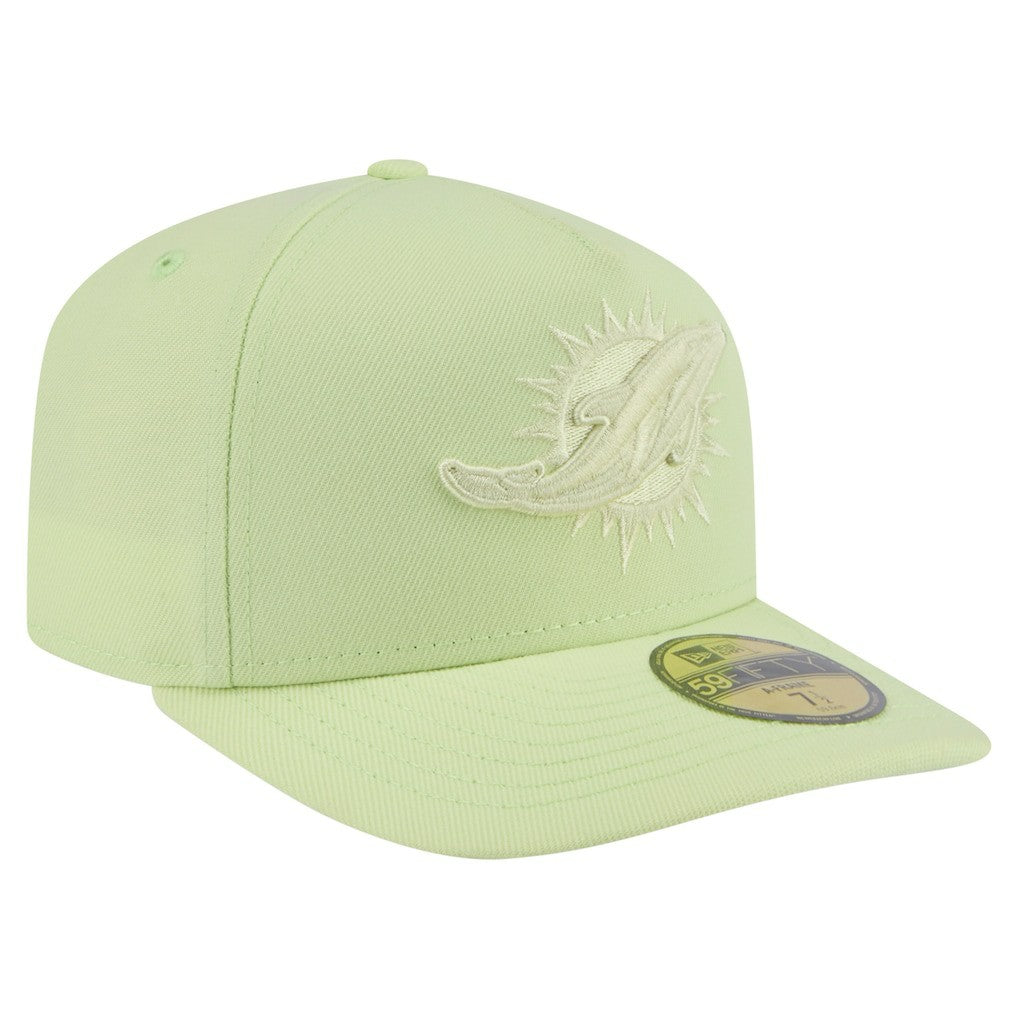 Miami Dolphins New Era Color Pack A-Frame 59FIFTY Fitted Hat - Light Green outlet