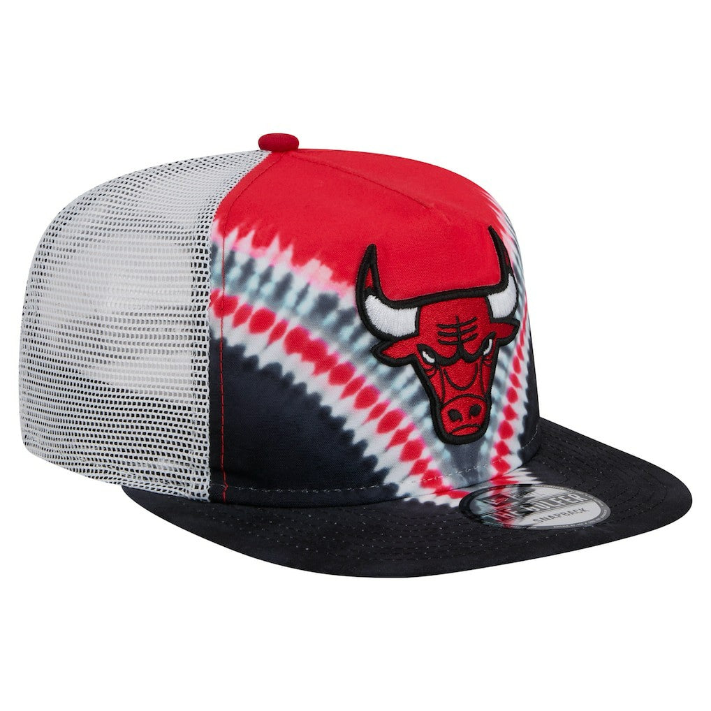 Chicago Bulls Throwback Dye Golfer Snapback Hat - Black/Red | New Era sale