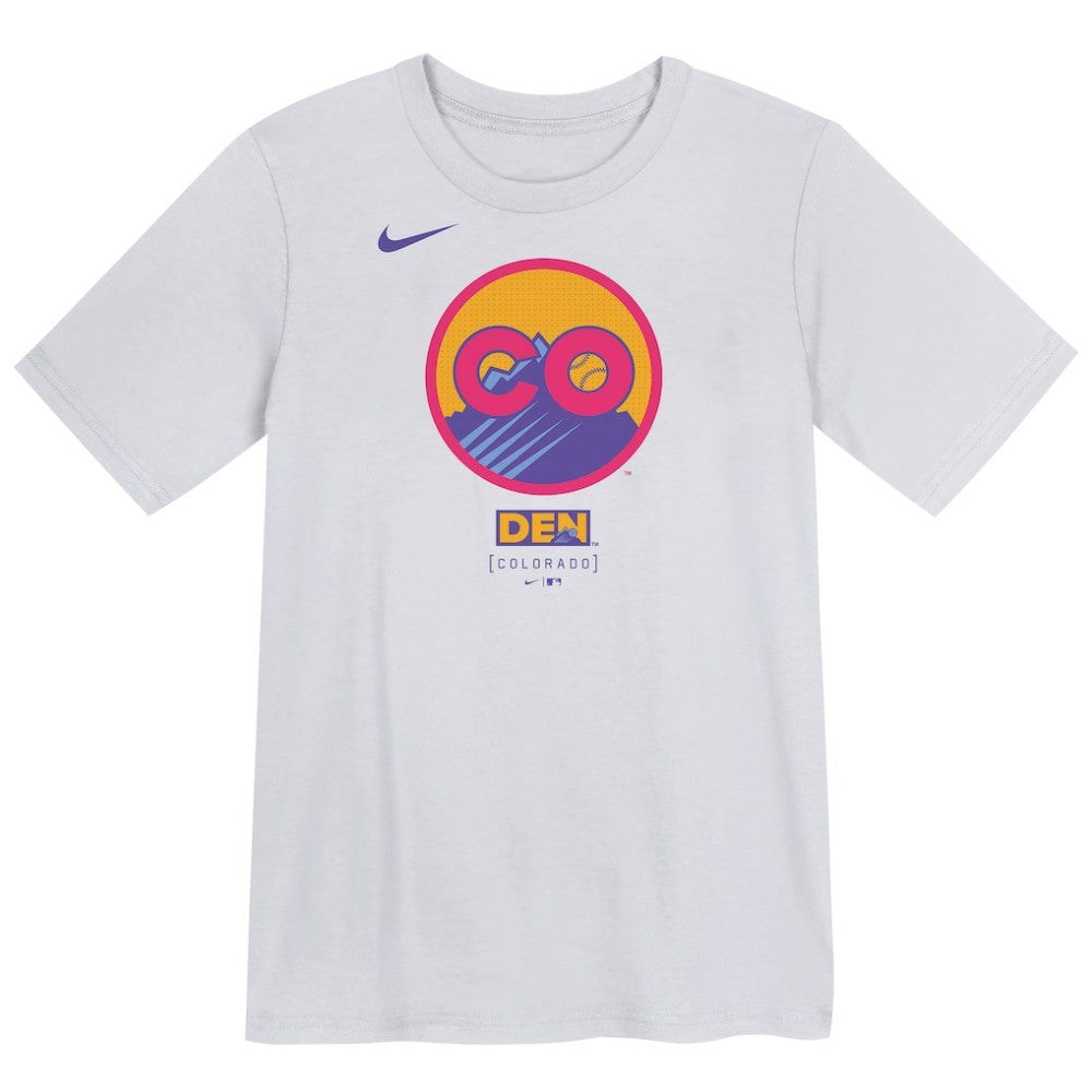 Colorado Rockies Preschool 2025 City Connect Logo T-Shirt - White | Nike