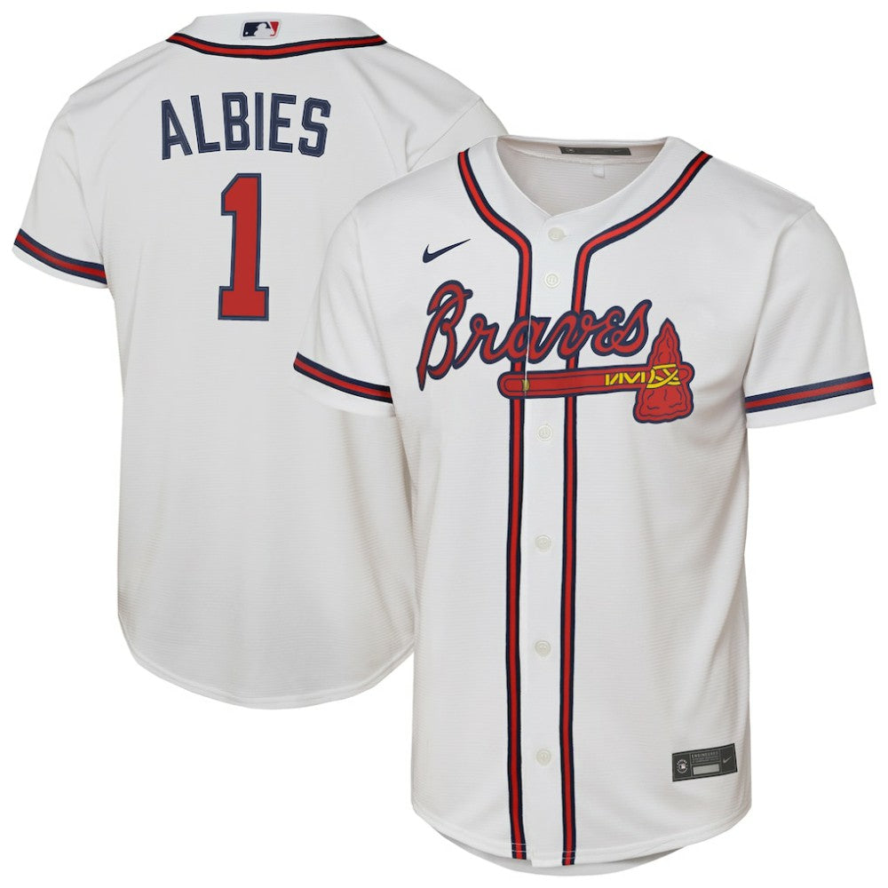 Ozzie Albies Atlanta Braves Youth Home Replica Player Jersey - White | Nike