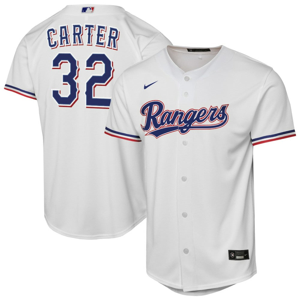 Evan Carter Texas Rangers Youth Home Replica Player Jersey - White | Nike