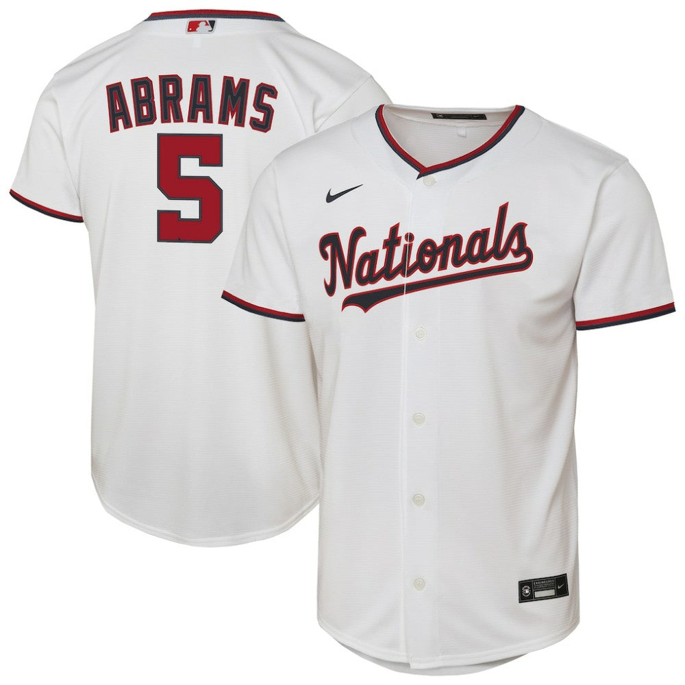 CJ Abrams Washington Nationals Youth Home Replica Player Jersey - White | Nike