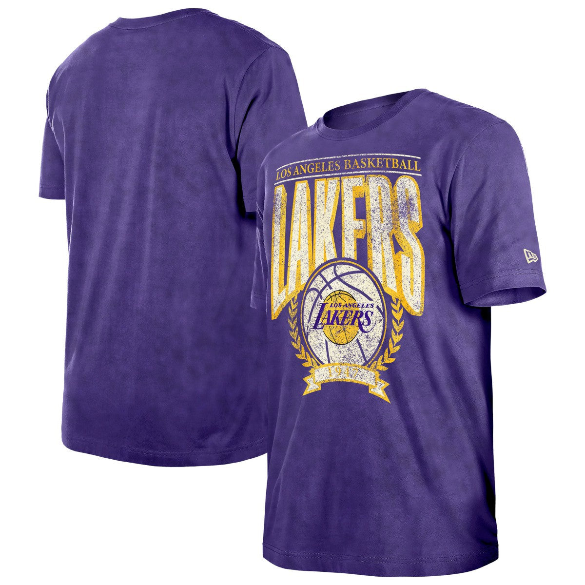 Los Angeles Lakers Throwback Vintage Boxy Mineral Wash T-Shirt - Purple | New Era outlet