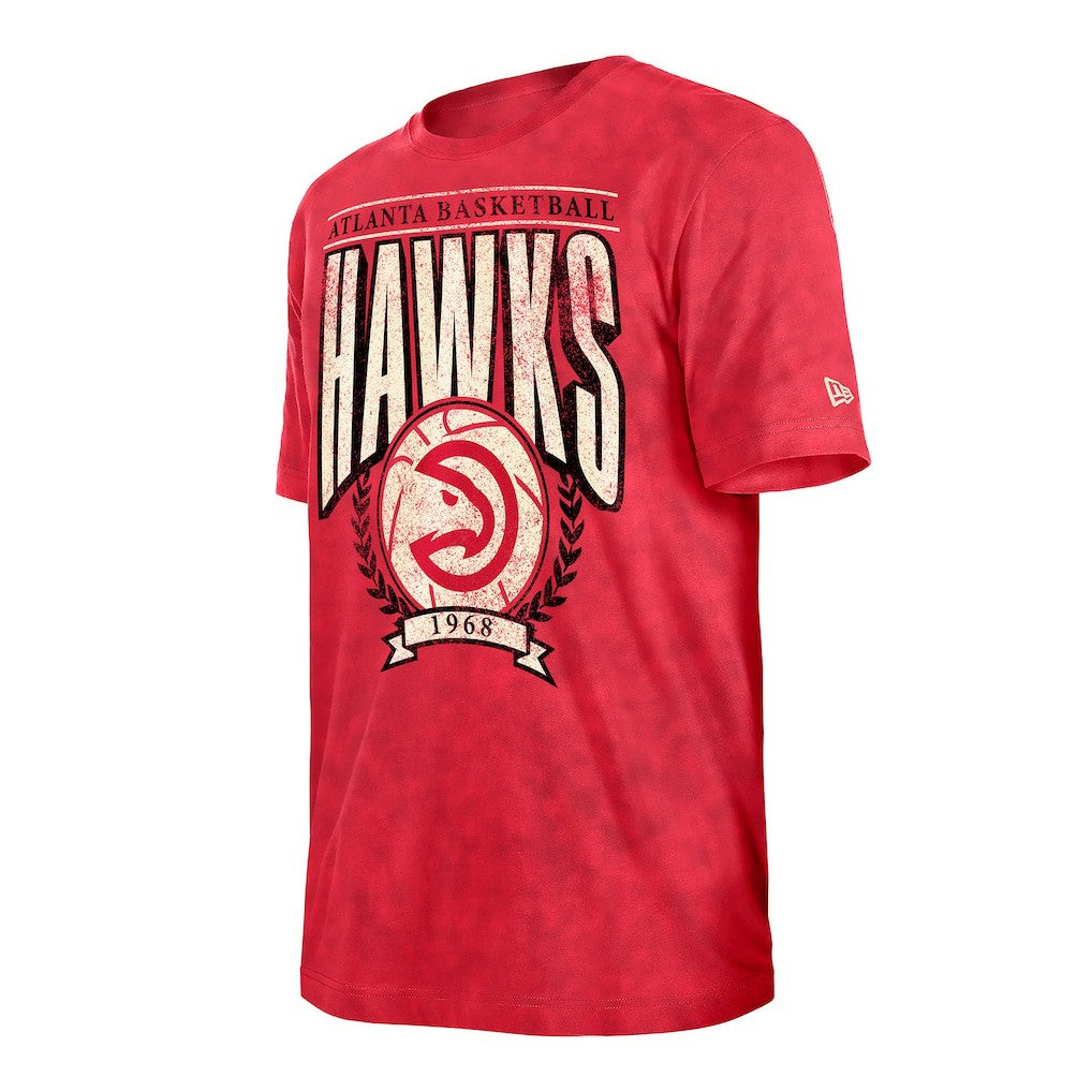 Atlanta Hawks Throwback Vintage Boxy Mineral Wash T-Shirt - Red | New Era sale