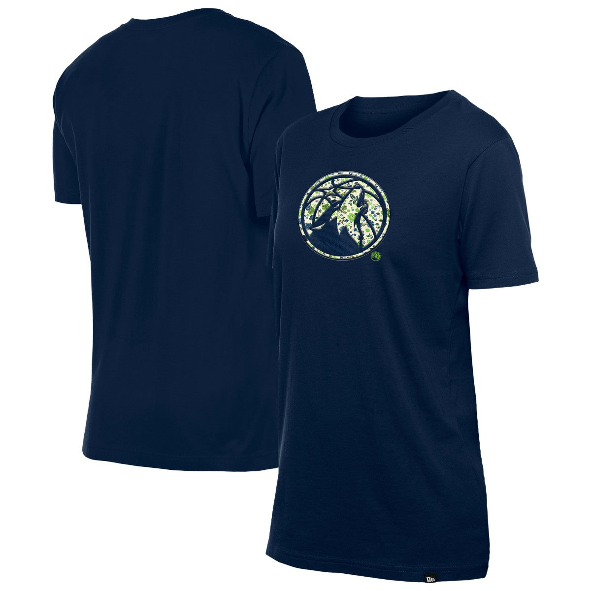 Minnesota Timberwolves Women's Glam Game Flower T-Shirt - Navy | New Era shop