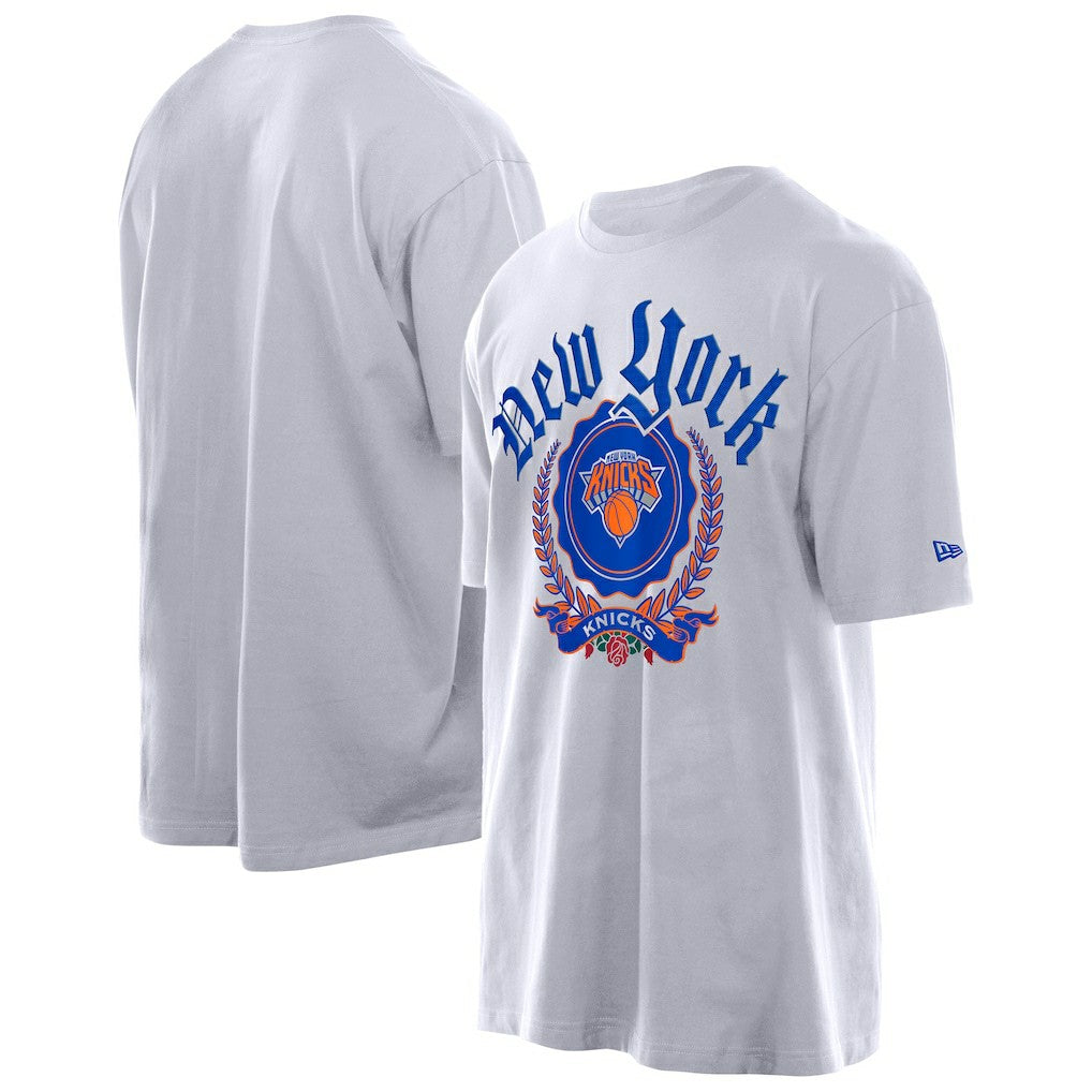 New York Knicks Throwback Prep Oversized T-Shirt - White | New Era shop