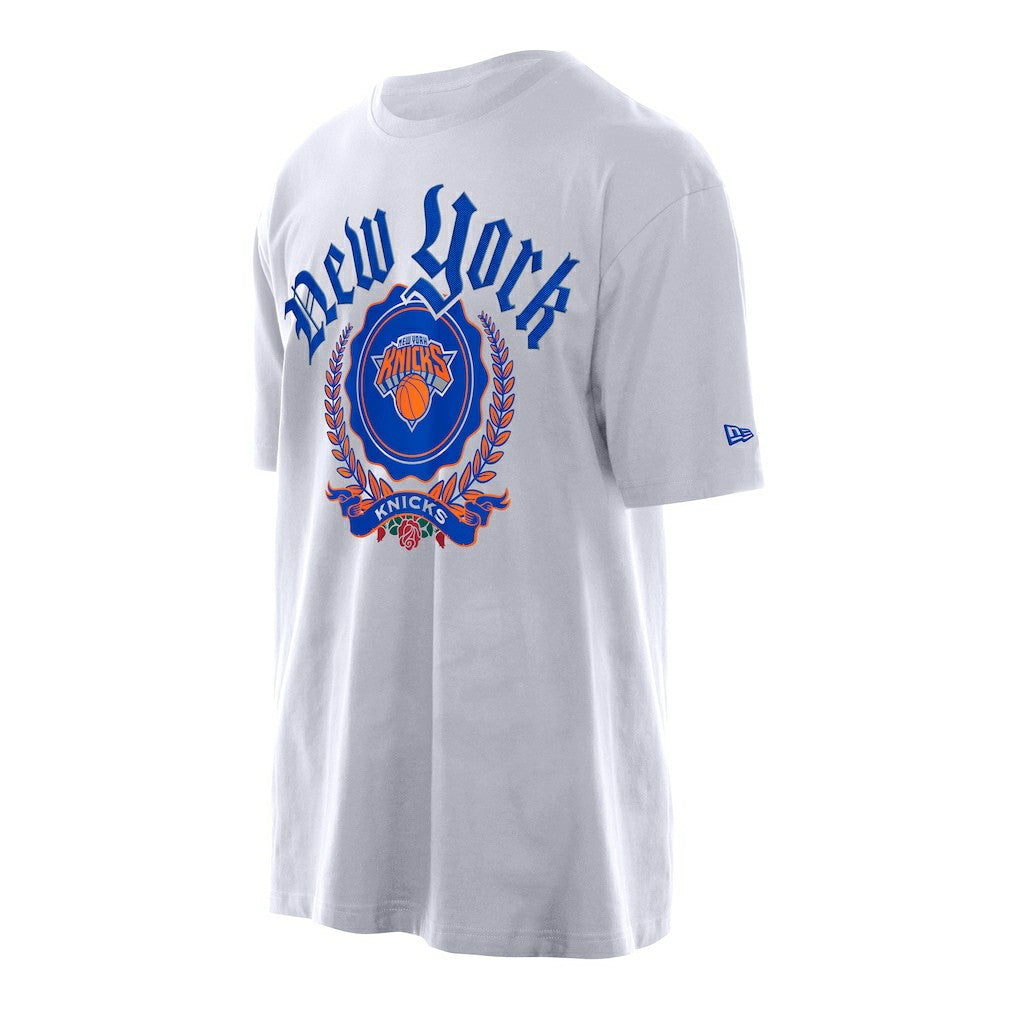 New York Knicks Throwback Prep Oversized T-Shirt - White | New Era shop