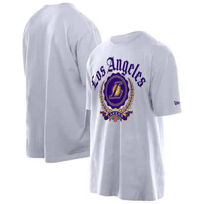 Los Angeles Lakers Throwback Prep Oversized T-Shirt - White | New Era sale
