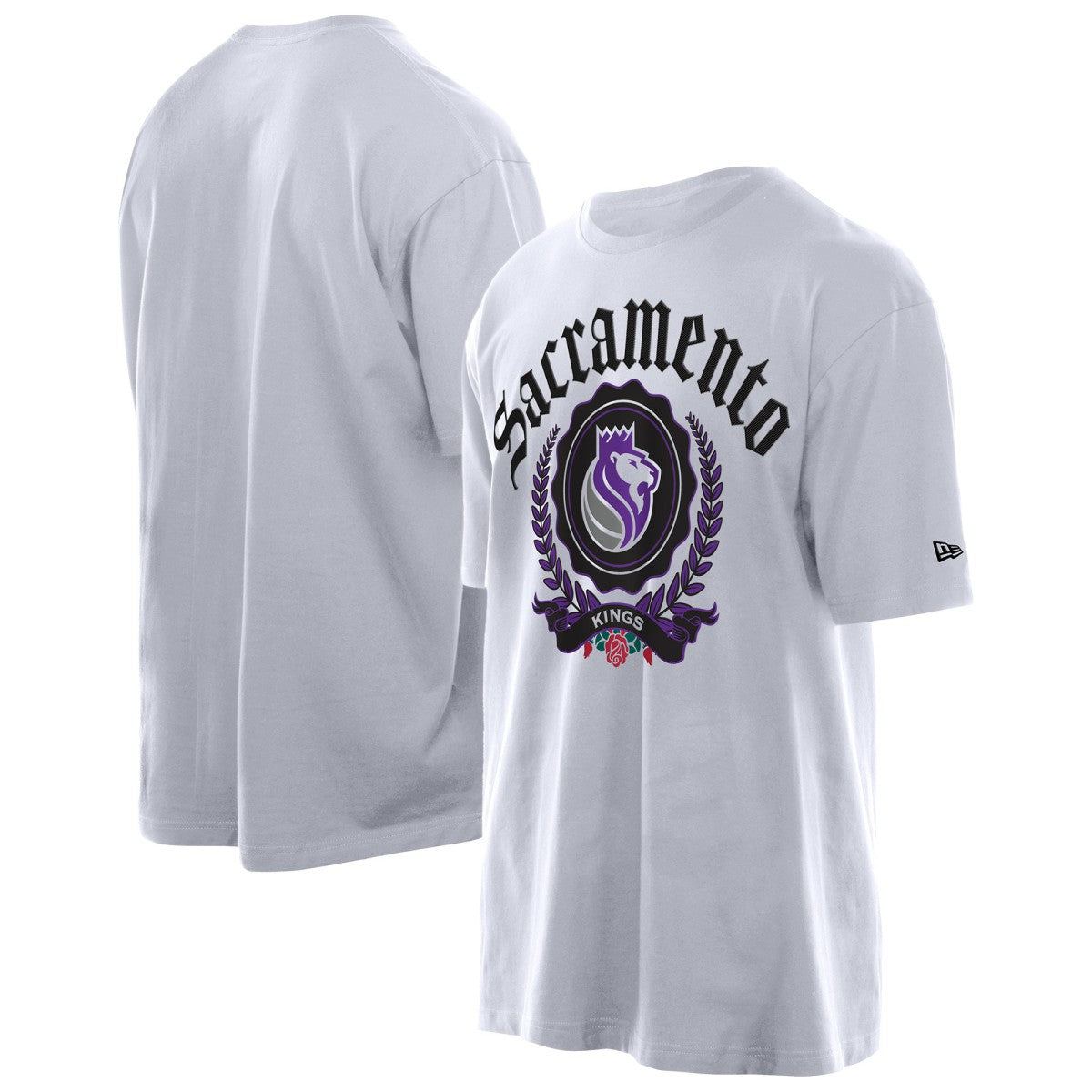 Sacramento Kings Throwback Prep Oversized T-Shirt - White | New Era on sale
