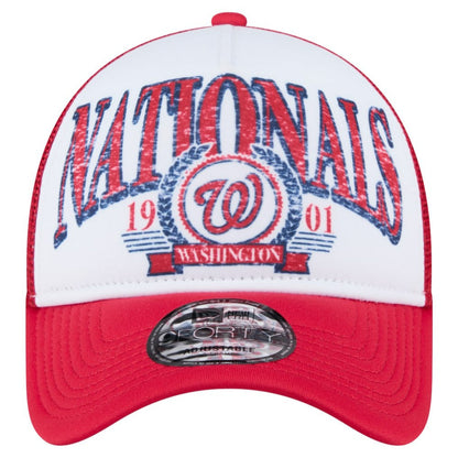 Washington Nationals Distressed 9FORTY A-Frame Adjustable Trucker Hat - Red | New Era