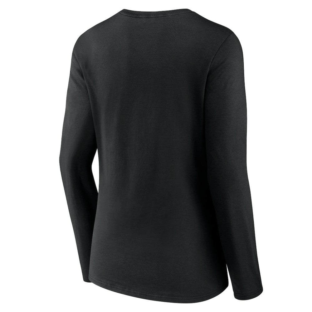 Baltimore Orioles Women's Fastball Long Sleeve V-Neck T-Shirt - Black