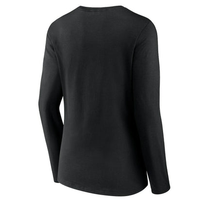 Los Angeles Dodgers Women's Fastball Long Sleeve V-Neck T-Shirt - Black