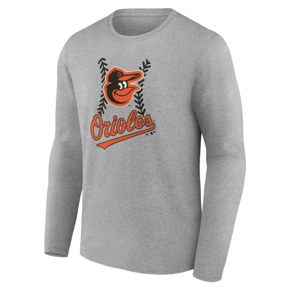 Baltimore Orioles Fastball Long Sleeve T-Shirt - Gray