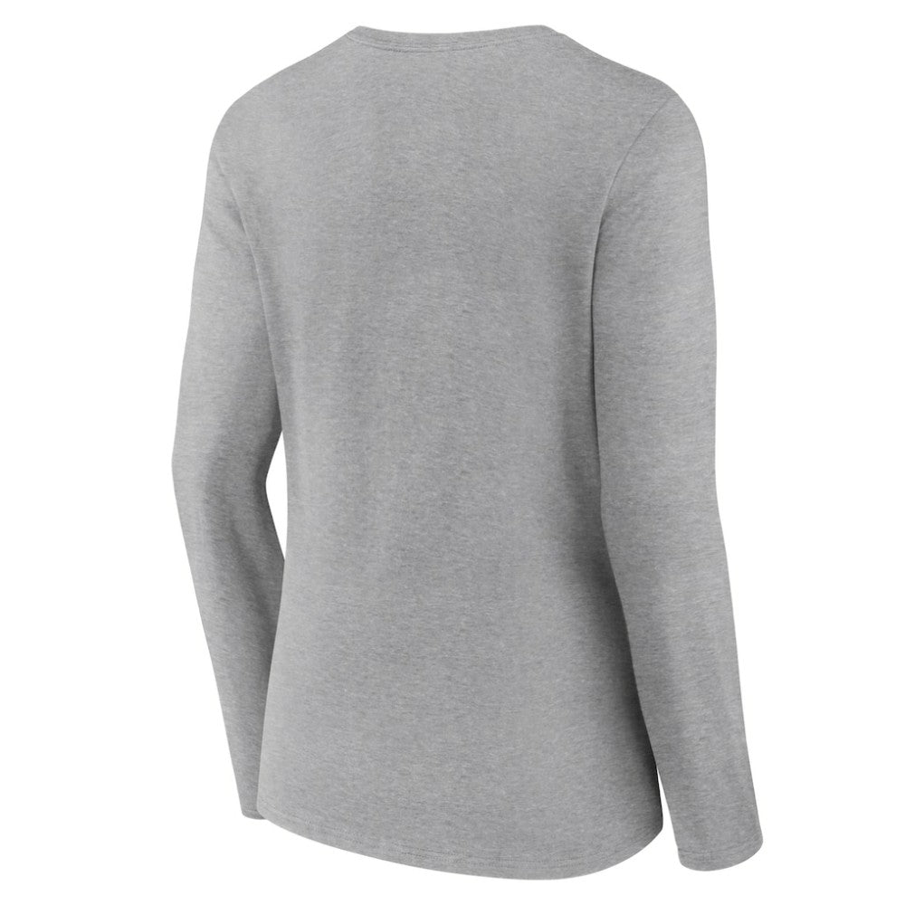 Detroit Tigers Women's Fastball Long Sleeve V-Neck T-Shirt - Gray
