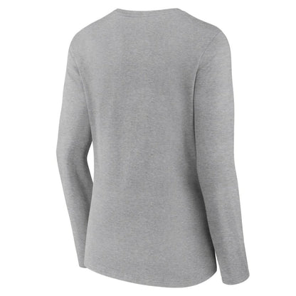 Los Angeles Dodgers Women's Fastball Long Sleeve V-Neck T-Shirt - Gray