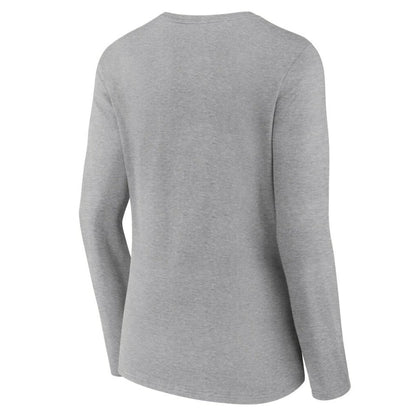 Philadelphia Phillies Women's Fastball Long Sleeve V-Neck T-Shirt - Gray
