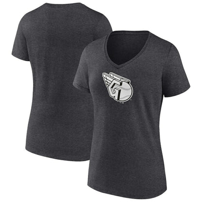 Cleveland Guardians Women's Monochrome V-Neck T-Shirt - Charcoal