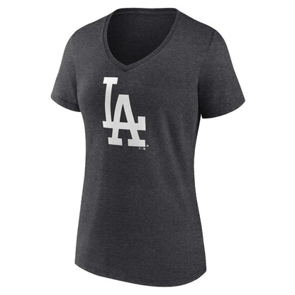 Los Angeles Dodgers Women's Monochrome V-Neck T-Shirt - Charcoal