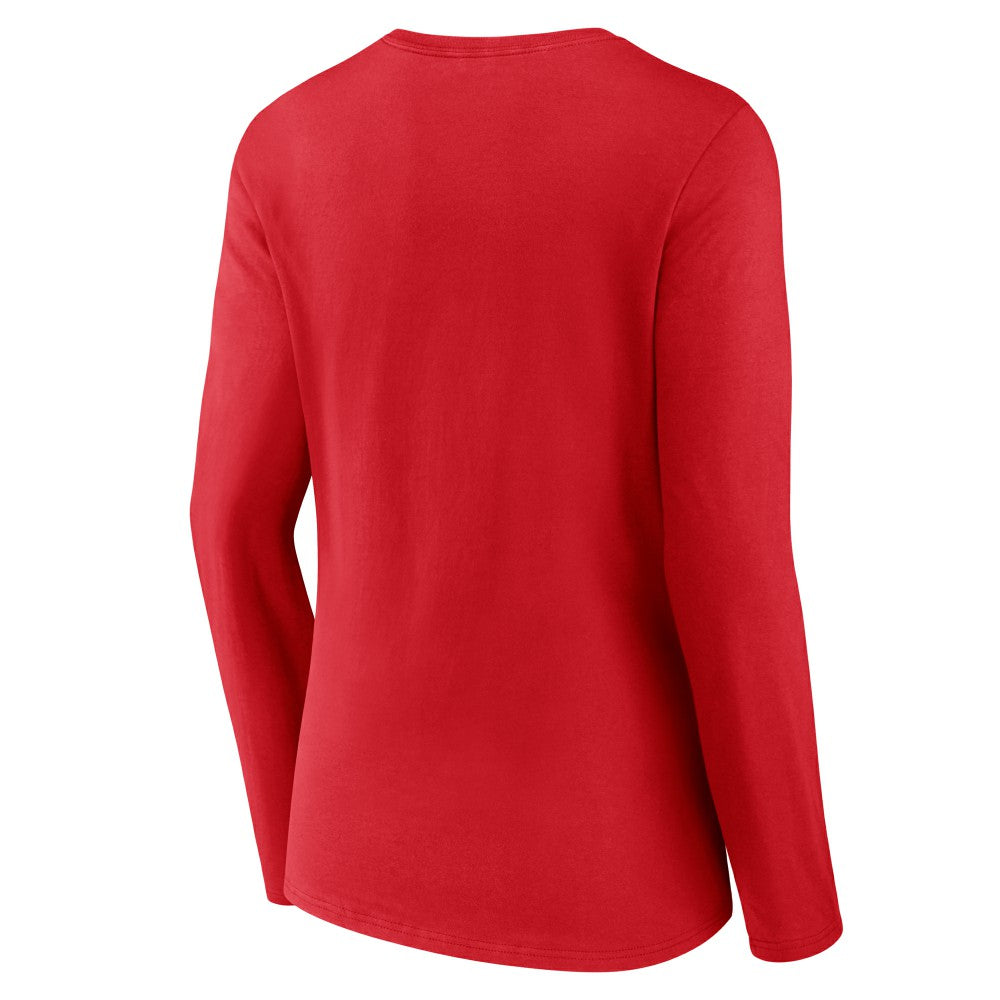Cincinnati Reds Women's Stellar Long Sleeve V-Neck T-Shirt - Red