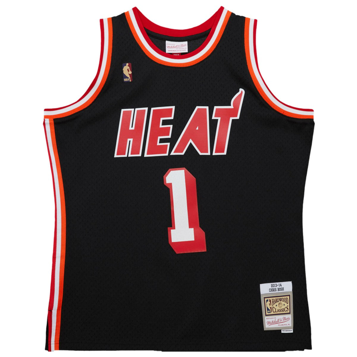 Chris Bosh Miami Heat 2013/14 Hardwood Classics Swingman Jersey - Black | Mitchell & Ness cheap