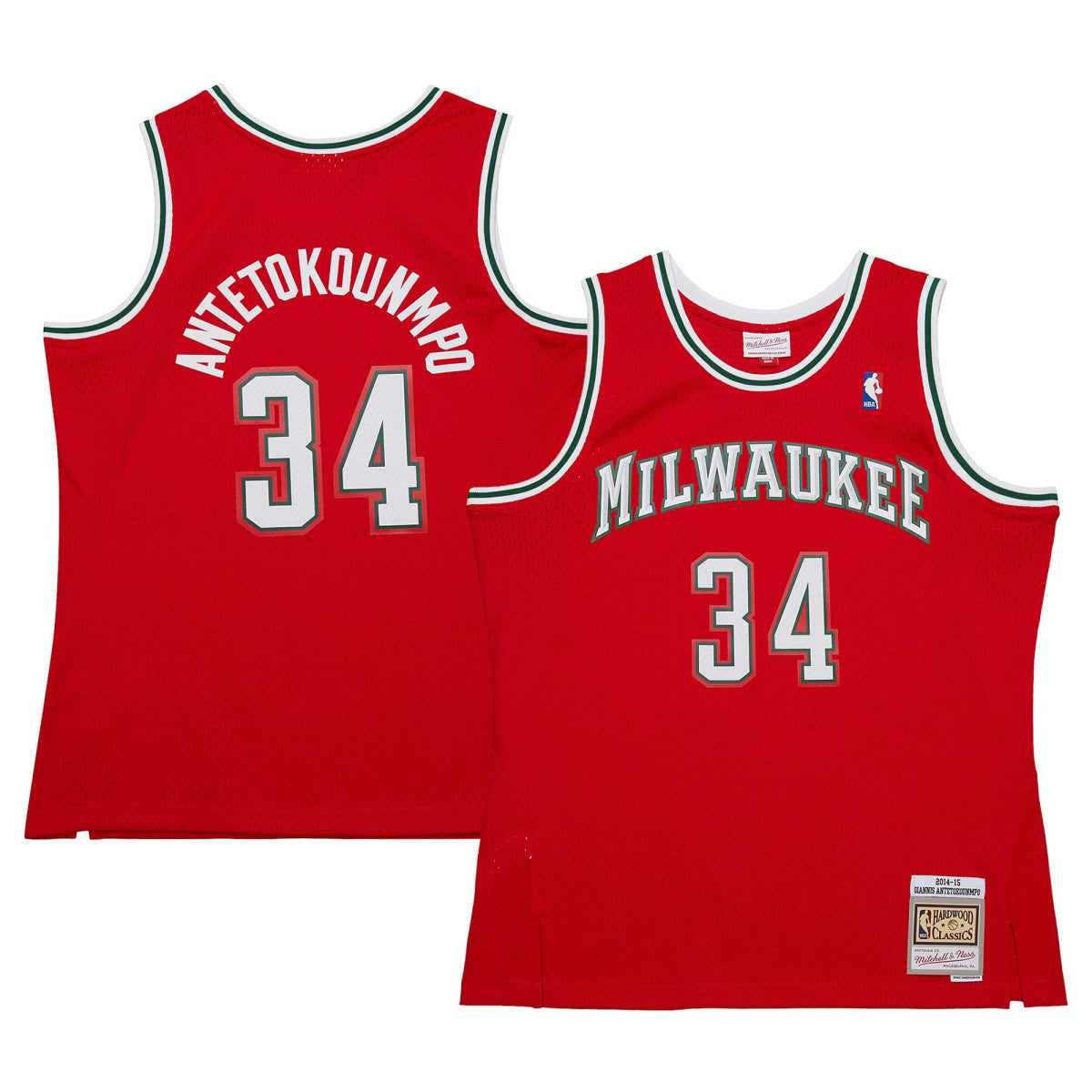 Giannis Antetokounmpo Milwaukee Bucks 2014/15 Hardwood Classics Swingman Jersey - Red | Mitchell & Ness for sale