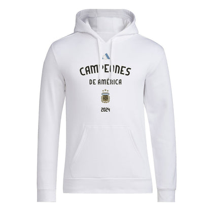Argentina National Team 2024 Copa America Champions Pullover Hoodie - White | Adidas for sale