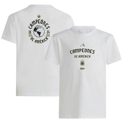 Argentina National Team Youth 2024 Copa America Champions T-Shirt - White | Adidas sale