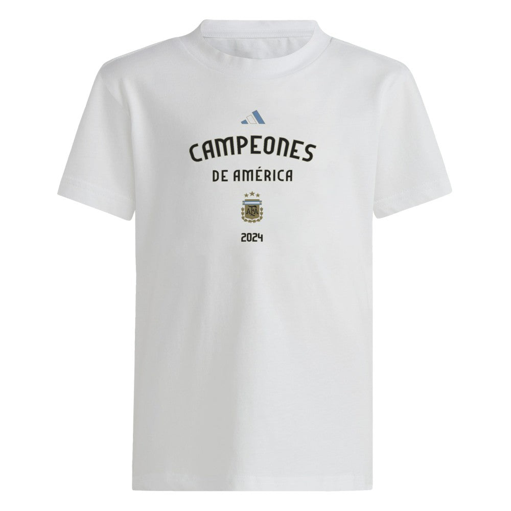 Argentina National Team Youth 2024 Copa America Champions T-Shirt - White | Adidas sale