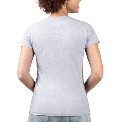 Cleveland Guardians G-III 4Her by Carl Banks Women's Super-Slim Fit Lightweight Flowers Graphic V-Neck T-Shirt - Heather Gray