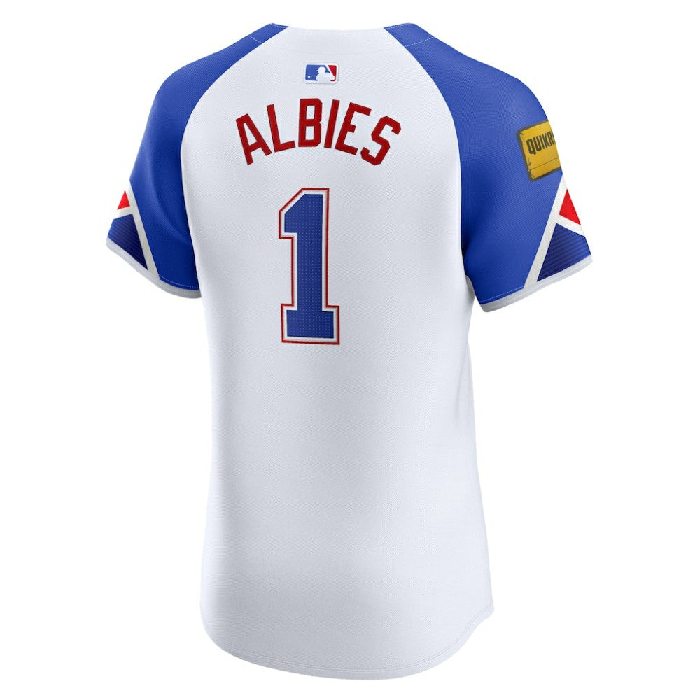 Ozzie Albies Atlanta Braves City Connect Elite Jersey - White | Nike