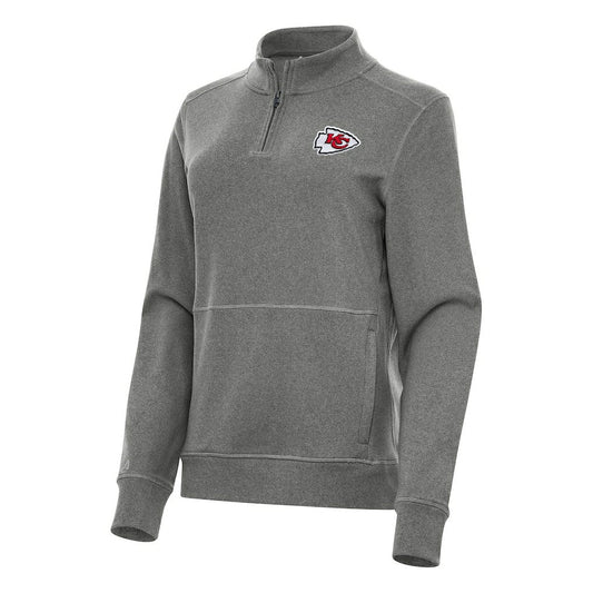 Kansas City Chiefs Antigua Women's Crush Quarter-Zip Jacket - Heather Black cheap