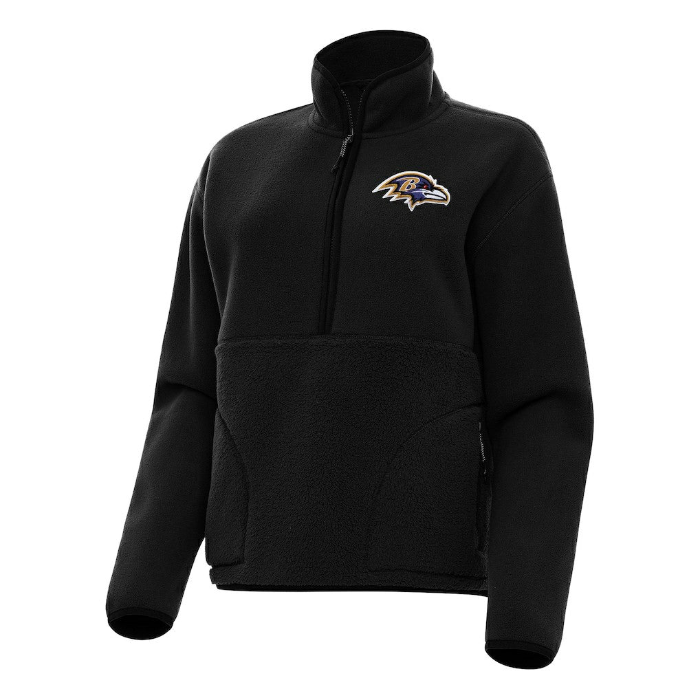 Baltimore Ravens Antigua Women's Figure Half-Zip Sweatshirt - Black discount