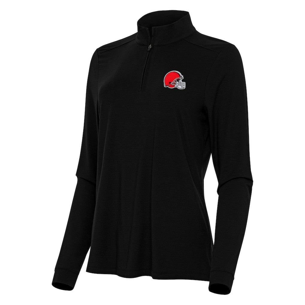 Cleveland Browns Antigua Women's Intent Quarter-Zip Sweatshirt - Black sale