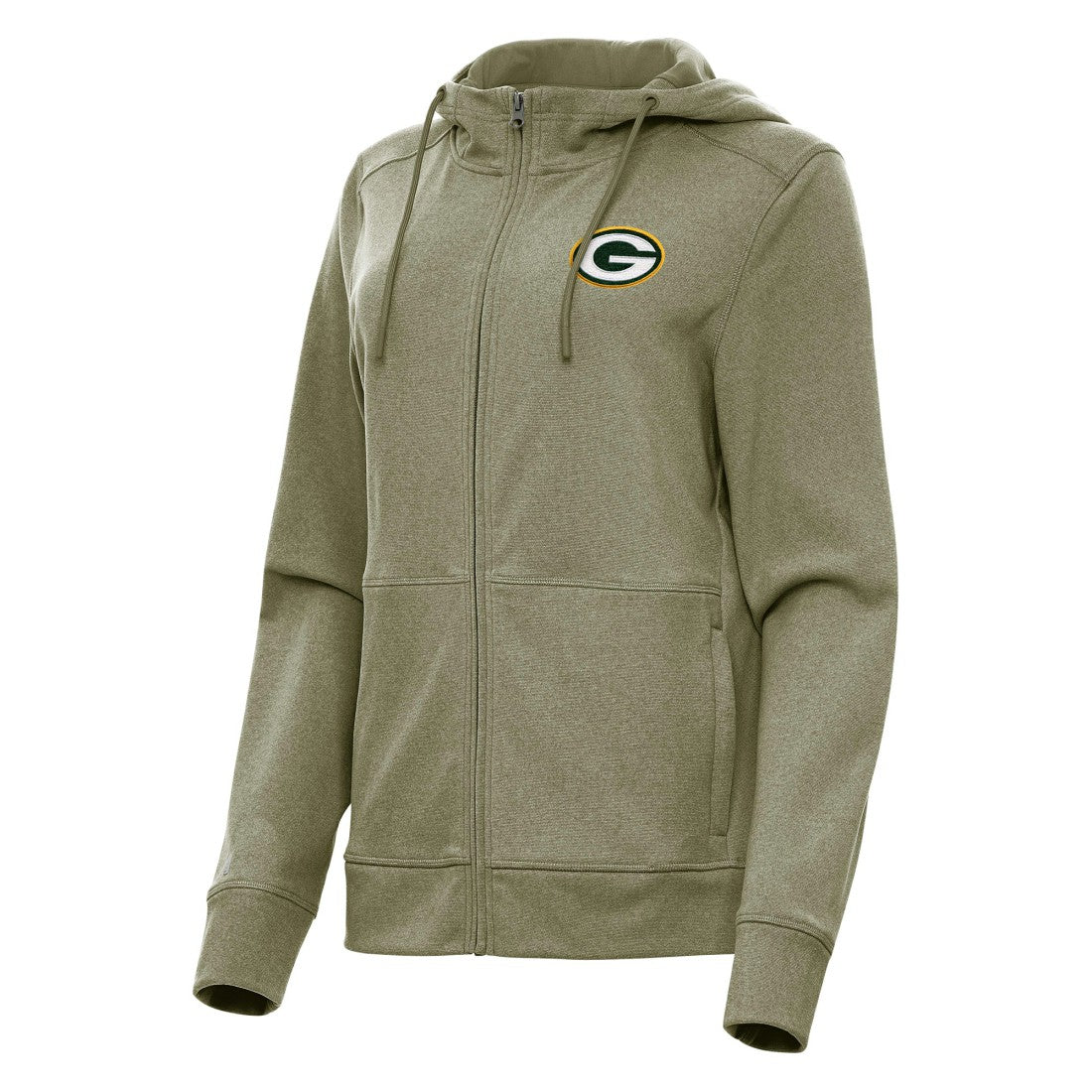 Green Bay Packers Antigua Women's Seeker Full-Zip Hoodie Jacket - Heather Olive online