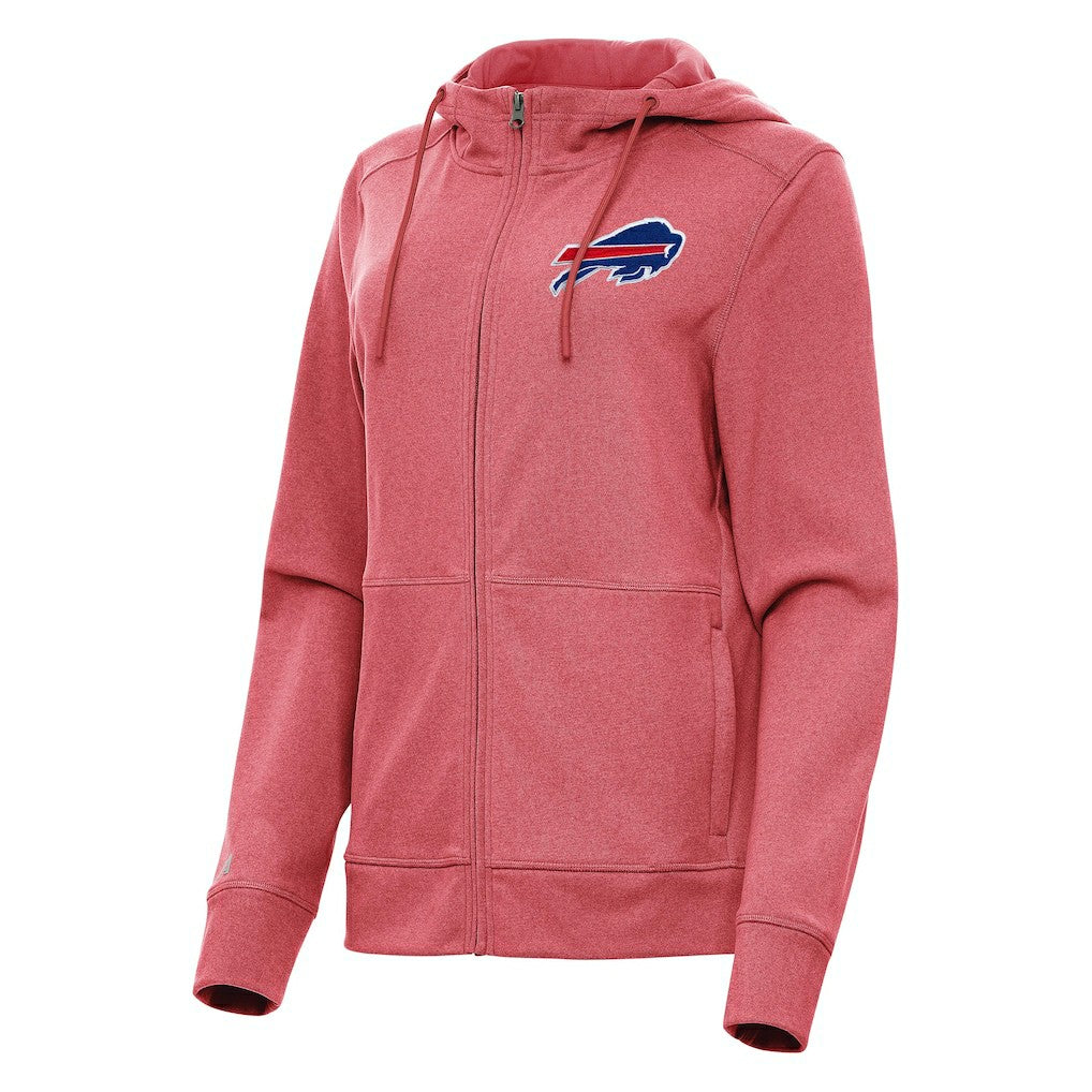 Buffalo Bills Antigua Women's Seeker Full-Zip Hoodie Jacket - Heather Red for sale