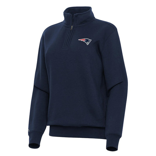 New England Patriots Antigua Women's Victory Quarter-Zip Top - Navy outlet