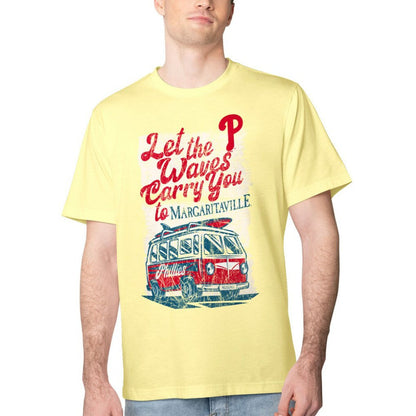 Philadelphia Phillies Margaritaville Bus Waves Graphic T-Shirt - Yellow