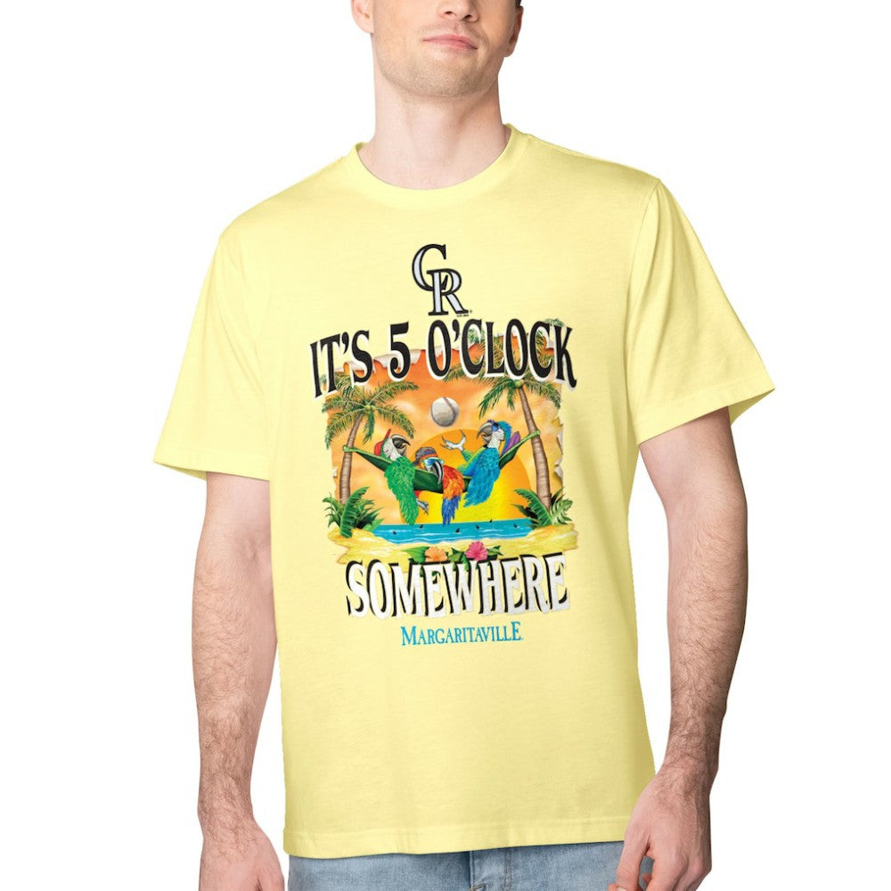 Colorado Rockies Margaritaville Five O'Clock Graphic T-Shirt - Yellow