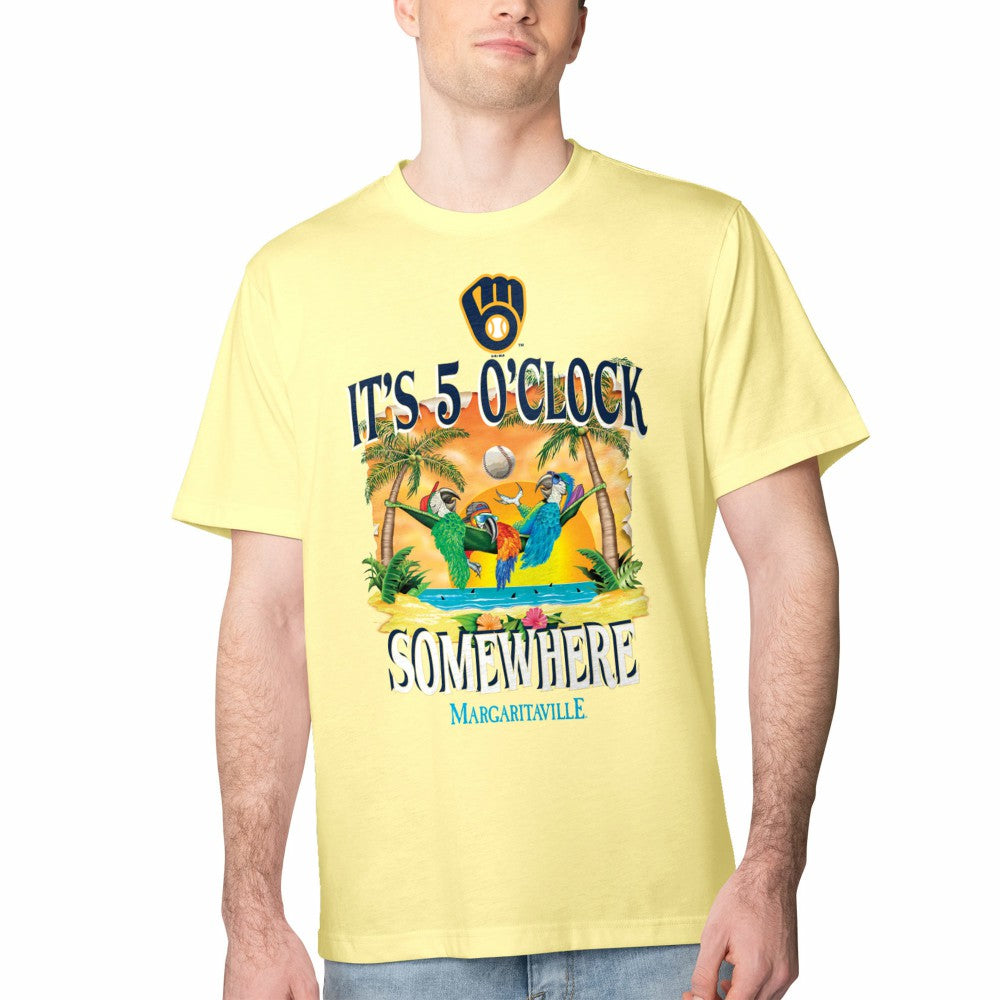 Milwaukee Brewers Margaritaville Five O'Clock Graphic T-Shirt - Yellow