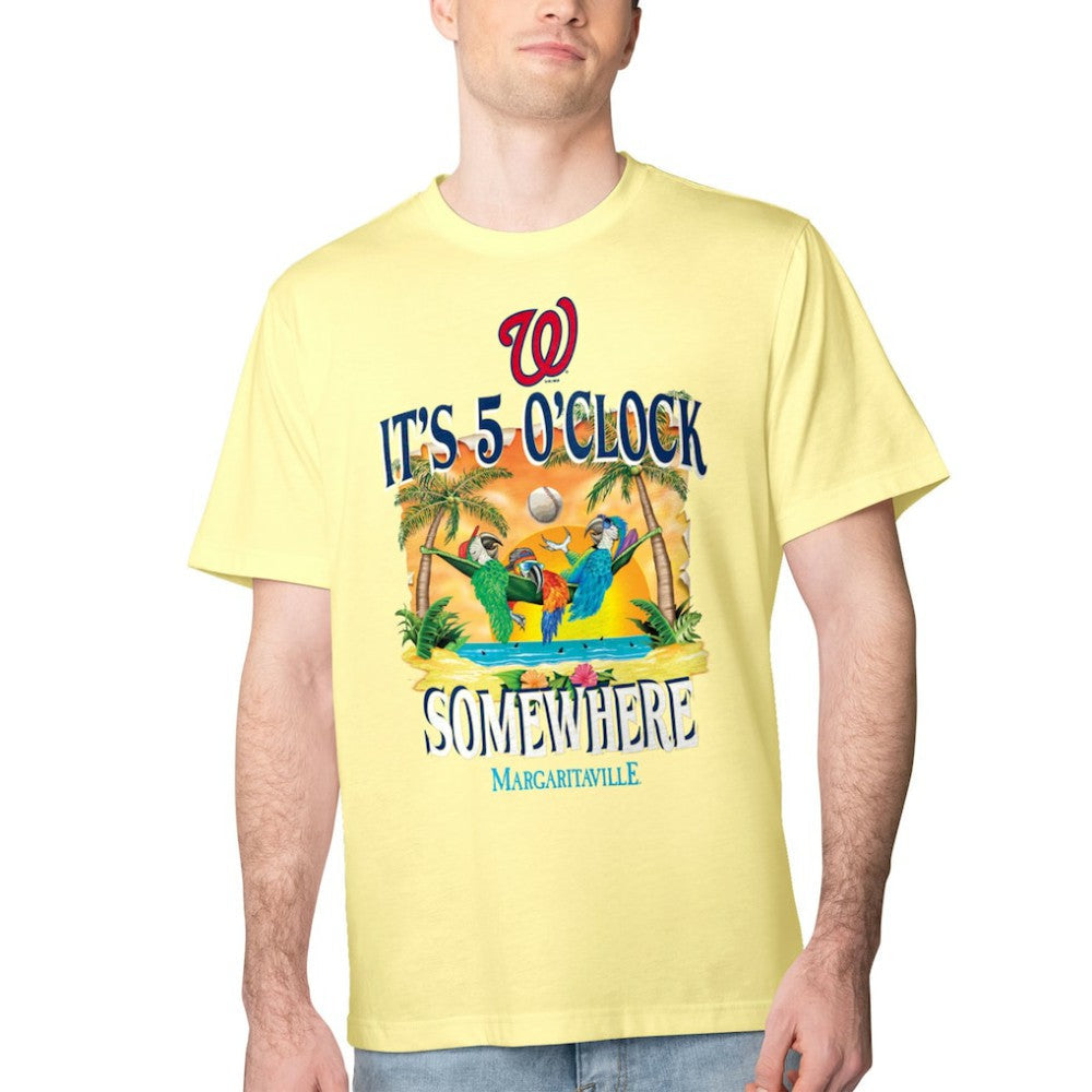 Washington Nationals Margaritaville Five O'Clock Graphic T-Shirt - Yellow