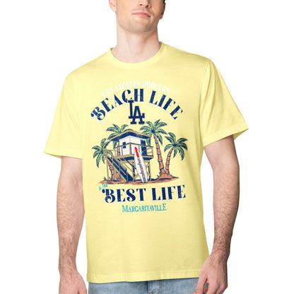 Los Angeles Dodgers Margaritaville Beach Hut Graphic T-Shirt - Yellow