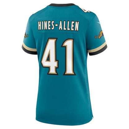 Josh Hines-Allen Jacksonville Jaguars Women's Prowler Throwback Game Jersey - Teal | Nike outlet