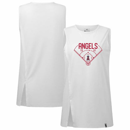 Los Angeles Angels Levelwear Women's Influx Home Field Tank Top - White