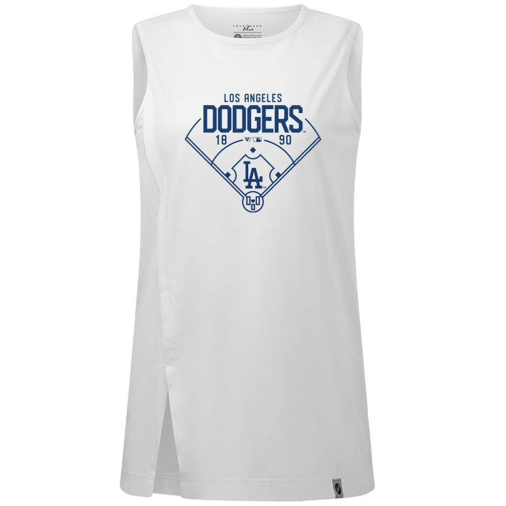Los Angeles Dodgers Levelwear Women's Influx Home Field Tank Top - White