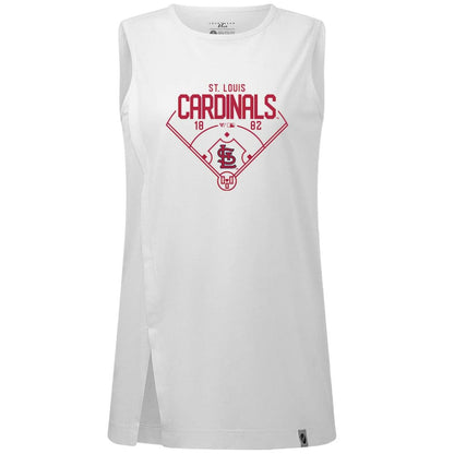St. Louis Cardinals Levelwear Women's Influx Home Field Tank Top - White