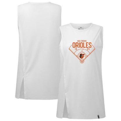 Baltimore Orioles Levelwear Women's Influx Home Field Tank Top - White