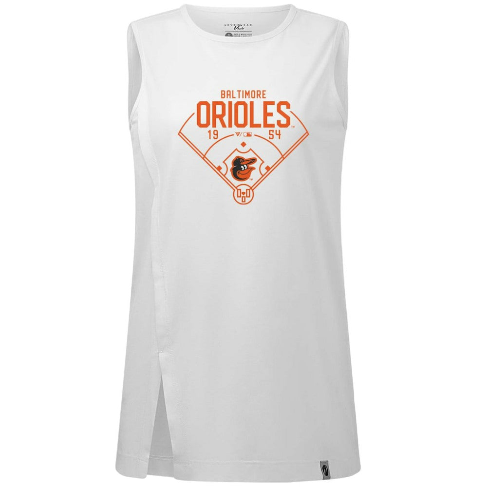 Baltimore Orioles Levelwear Women's Influx Home Field Tank Top - White