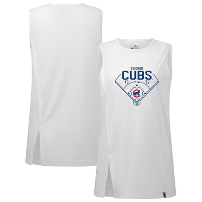 Chicago Cubs Levelwear Women's Influx Home Field Tank Top - White
