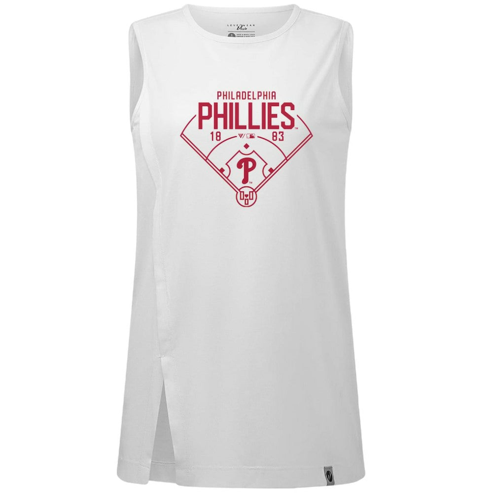Philadelphia Phillies Levelwear Women's Influx Home Field Tank Top - White